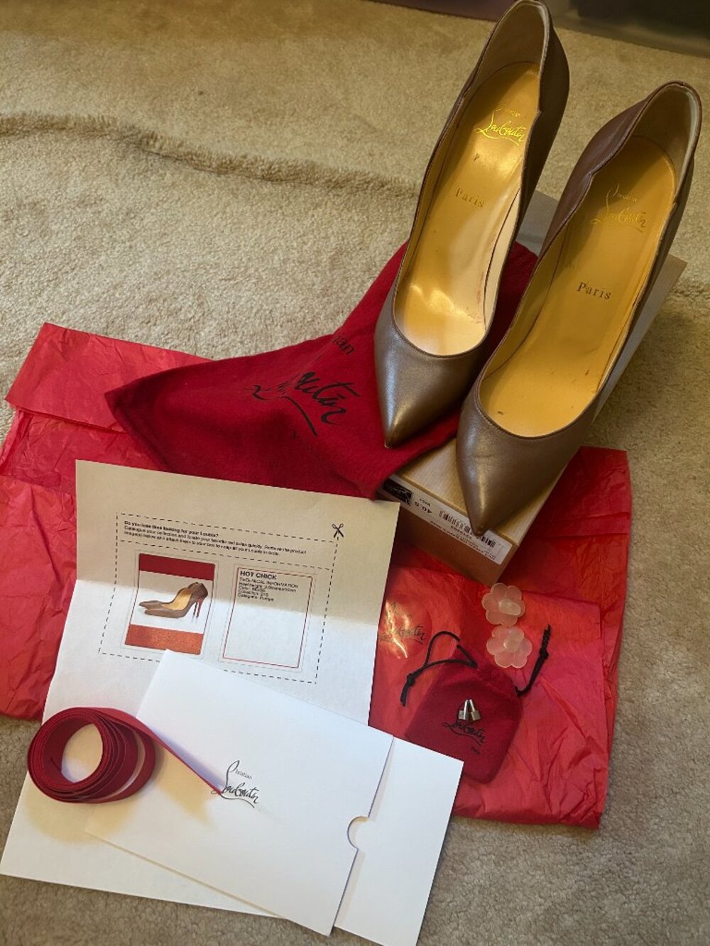 Christian Louboutin Hot Chick 100 Nappa Irise Pumps, Brown (Biscotto) Size 40.5 - Picture 16 of 16